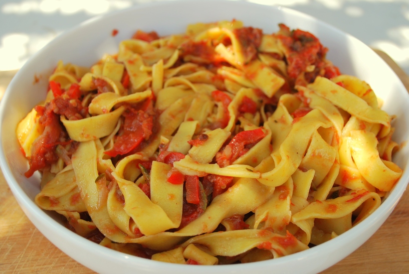 Pasta with Tomato and anchovy sauce (3)